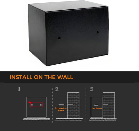 New 5.6L Safe for Home Use, Digital Cash Box with Password and Key, Suitable for Storing Cash, Documents, Jewelry, and Passports at Home, Business, Office, or Hotel (Black-5.6L)