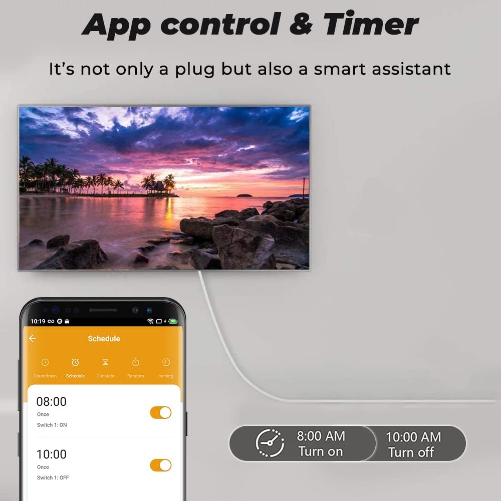 UanTii 20A Tuya Smart Plug WIFI Wireless Outlet Smart Socket Timing Schedule Power Monitoring Overload Protection Smart Life App Remote Control Works with Alexa and Google Home