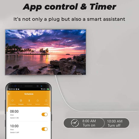 UanTii 20A Tuya Smart Plug WIFI Wireless Outlet Smart Socket Timing Schedule Power Monitoring Overload Protection Smart Life App Remote Control Works with Alexa and Google Home