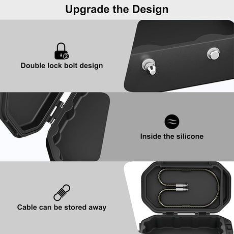 Diyife IP68 Portable Safe Box, Travel Safe Lock Box with Code, 4 Digit Combination Lock Waterproof Anti-Theft Lock Box with Removable Chain, Portable Lockbox for Beach Outdoor Dorm Hotel Home Car