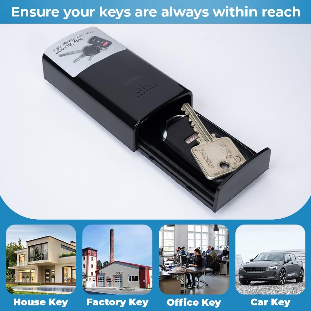 XL Magnetic Key Hider, Outdoor Hidden Storage Compartment for Car Key Fob, Fits Keys for Cars, RVs, Boats, Homes, Airbnb Rentals and Emergencies, Diversion Safe Spare Key Holder