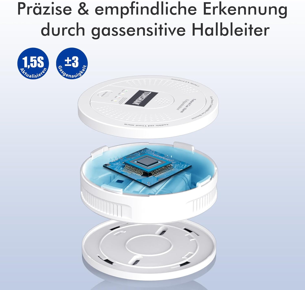 TONSHAN Natural Gas Detector (CH4/Propane/Methane), Battery