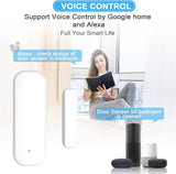 Smart WiFi Door/Window Sensor | Tuya smart alarm, Wireless Entry Detector with Real-Time Alerts, Works with Alexa/Google Home, No Hub Required(1Pack)