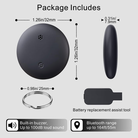 Android smart Tracker Tag - 4 Pack, Bluetooth GPS Tracker for Android Phones, Compatible with Google Find My Device, Item Locator for Luggage, Keys, Backpack, IP66 Waterproof (4 Pack)