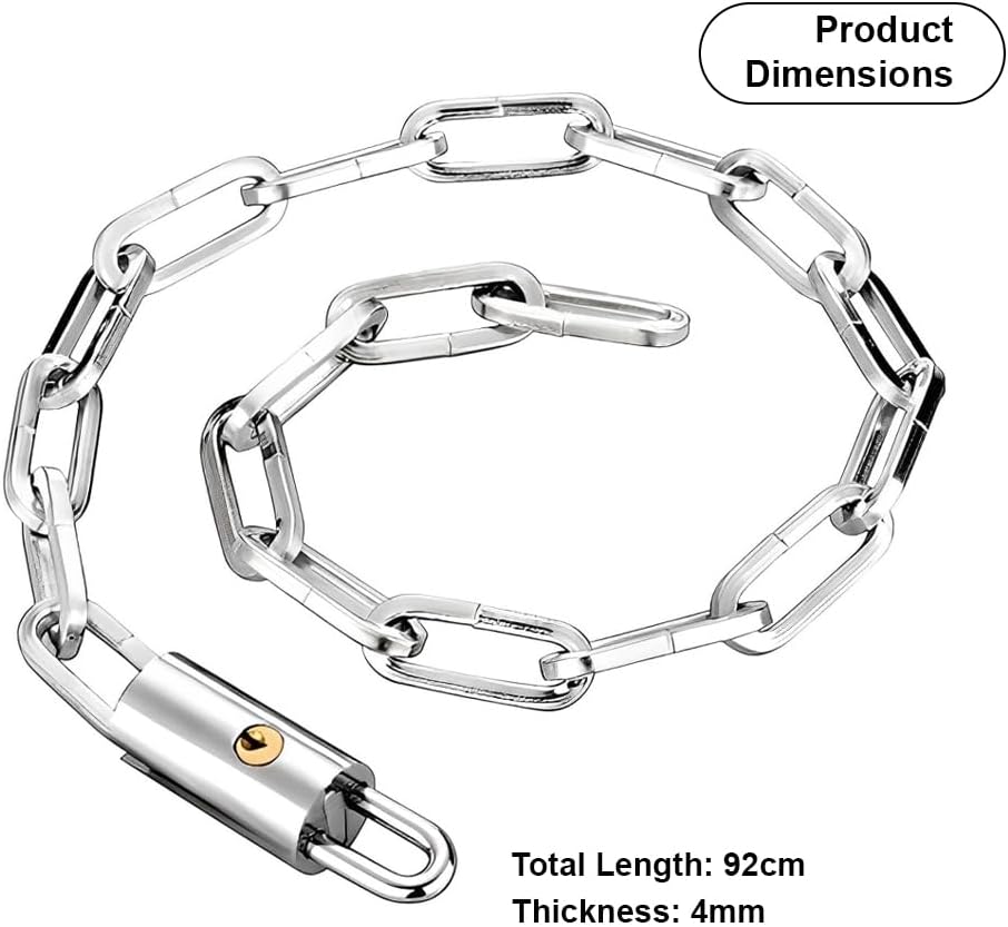 HEXAR Bike Lock Heavy Duty with 3 Keys, Anti-Theft High Security Chain Lock, Weatherproof Bicycle Lock Padlock for Bike Bicycle, Motorcycle, Scooter, Door, Gate, Fence (Without Cover), HX343