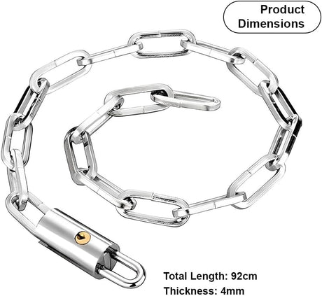 HEXAR Bike Lock Heavy Duty with 3 Keys, Anti-Theft High Security Chain Lock, Weatherproof Bicycle Lock Padlock for Bike Bicycle, Motorcycle, Scooter, Door, Gate, Fence (Without Cover), HX343