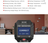 Electric Socket Tester, UK Plug Outlet Smart Socket Tester Digital Display LCD Socket Tester Circuit Polarity Detector Wall Plug Breaker Finder Leakage Test