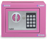 Rubik Mini Cash Deposit Drop Slot Safe with Key + PIN (Pink)