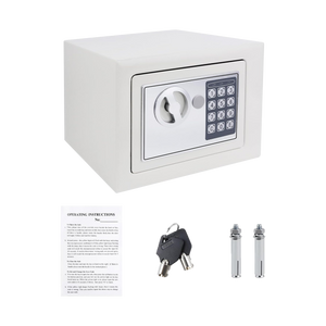 BRIEFNESS Electronic Money Safe with Keypad + Keys, 4.6L White