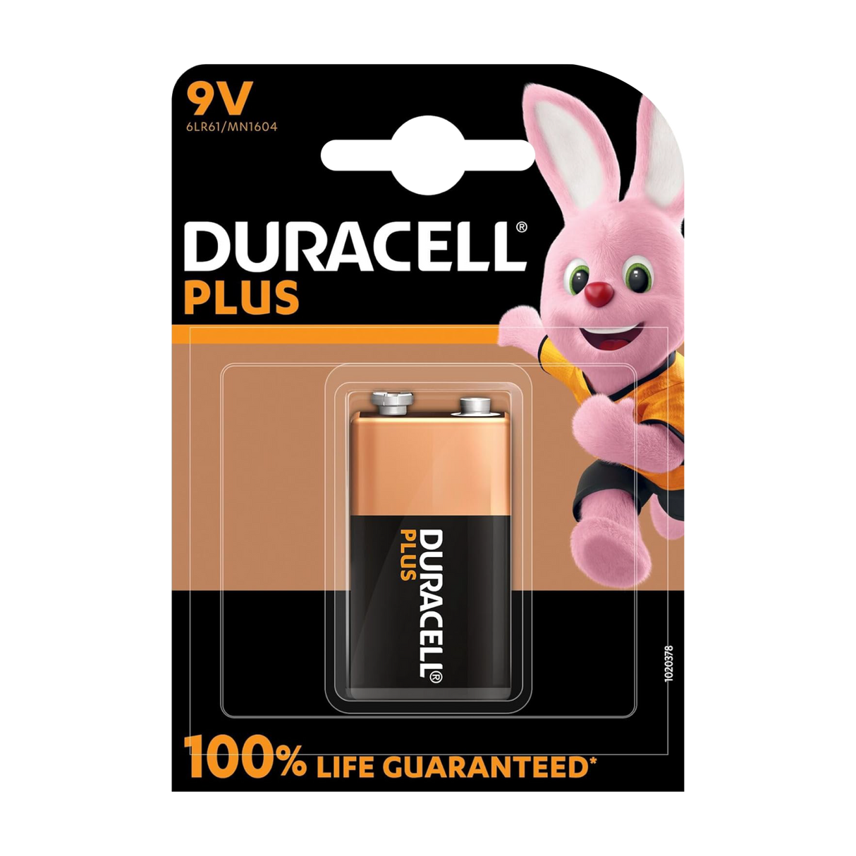 Duracell Plus Power MN1604 9V Alkaline Battery (1-Pack)