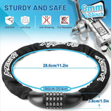Bike Lock 5-Digit Combination Bike Lock 110CM Anti-Theft Bicycle Lock Resettable Bike Lock Chain for Bicycle, Motorcycle and More