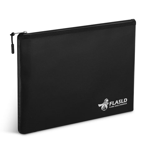 FLASLD Fireproof Document & Money Bags, Large Fireproof & Water Resistant Bag, Fireproof Folder Safe Bag for Cash, Valuables & Passport, with Silicone Coating & Zipper Closure (Storage Bag-24x12x12”)