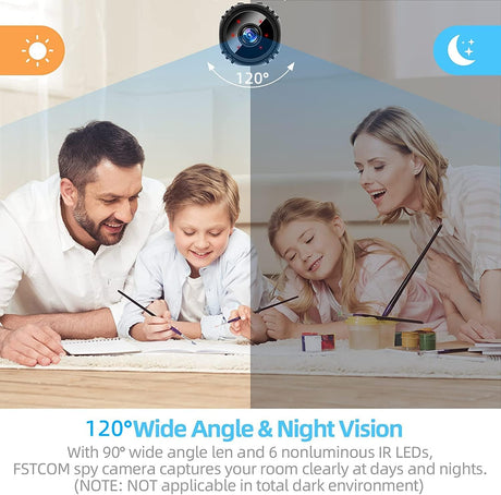 Mini Hidden Camera 1080P HD Hidden Camera Portable Small Nanny Cam with Night Vision and Motion Detection - Built-in Battery - Covert Security Camera for Home/Office/Indoor/Outdoor