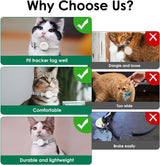 Cat Tracker, GPS Tracker Compatible with Apple Find My App(Only iOS), Waterproof Cat Tracker Collar with Bell and Safety Elastic Buckle, No Subscription, Up to 1-Year Battery (White)