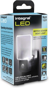 Integral LED Motion Sensor Night Light, Plug in Wall with Dusk to Dawn Photocell Sensor, for Hallways, Landings, Stairs, Kitchens, Bedrooms, Baby’s Nursery and More,Transparent, Pack of 1