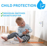 WUNEDRSCHÖN |Travel Adapter UK Plug and Sockets, 3 Sockets With individual Safety Switches Suitable For Charging Electronics Laptop Mobile and Appliances (UK - 3 Switches, 3 Sockets)