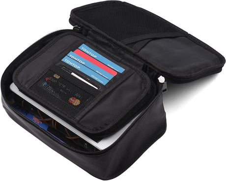 Fireproof File Document Bag Safety Organizer with 3-Digit Lock Zipper Closure Fire & Water Resistant Money Pouch Multi-Layer Card Case for Home Office Travel Passport Certificates