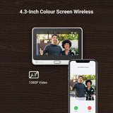 EZVIZ DP2C 1080p Video Door Viewer Peephole Camera with 4.3" Color Screen Display, Built in Chime, Rechargable Battery, APP Viewing, Two Way Audio, PIR Motion Detection, Metal Housing, Cloud/SD