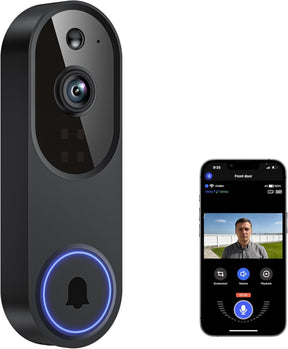 Guggre 1080P Video Doorbell Camera, Intelligent Human Detection, Cloud Storage, Chime Included, Live View, 2-Way Audio, IR Night Vision, Wide Angle Lens, Indoor/Outdoor
