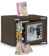Rubik Mini Cash Deposit Drop Slot Safe Box with Key and Pin Code Option (Blue)