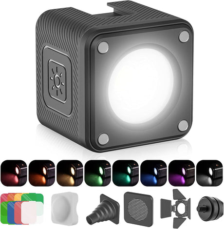 ULANZI LED Video Light Waterproof IP68 Camera Lighting Kit Mini Cube with 8 Color Gel Filters, Dimmable Portable Fill Photography Light 5500K CRI95+ for DSLR Camera Sony Canon Nikon GoPro Drones