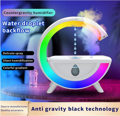 SKEIDO 350ml Anti-gravity Air Humidifier Diffuser Creative Aromatherapy Water Droplet RGB Table Lamp Night Light for Office Bedroom