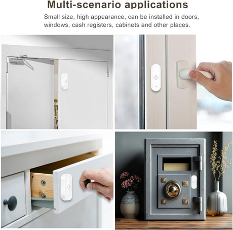 Smart Vibration Sensor for Windows and Doors, WiFi Wireless Glass Break Detector with App Alerts, Adjustable Sensitivity, Remote Monitoring, Easy Install Security Sensor