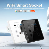 Universal Smart Wall Outlet, WiFi Smart Touch Wall Socket,Wall Outlet with USB+TypC Interface,Tuya APP Remote Control,Compatible Alexa and Google Home,No Hub Required,2.4G WiFi,13A (Black)