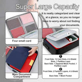 Fireproof Document Bag with Lock, Plenty of Pockets, Portable Home Travel Office Safe Box with Handle, Waterproof Zipper Documents Safe Storage Case for Important Files Photo Certificates Laptop