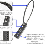 Combination Lock Cable Security Steel Cable Luggage Lock, Bike LockWeatherproof with Resettable Code, Braided Steel Coated Anti-Theft, Waterproof Cycling Cable Locks, Black (1.96 Feet 5 mm)