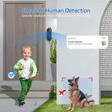 Guggre 1080P Video Doorbell Camera, Intelligent Human Detection, Cloud Storage, Chime Included, Live View, 2-Way Audio, IR Night Vision, Wide Angle Lens, Indoor/Outdoor