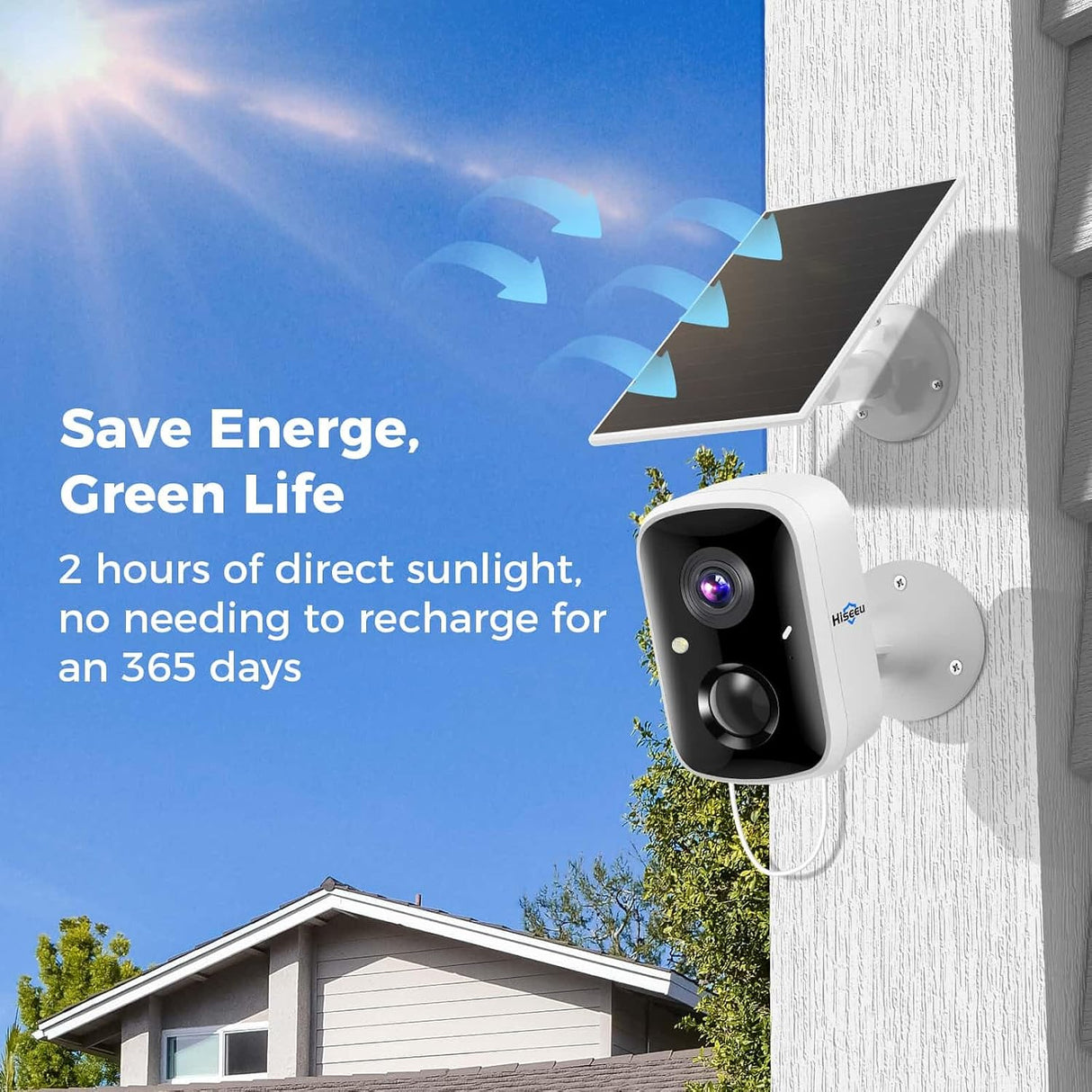 Hiseeu 4MP 3K Solar Wireless Home Security Camera, WiFi, Battery, Outdoor | Powered, Indoor, Smart, Wire-Free, Rechargeable, Easy Setup, CCTV, Remote View, Guard, Motion Alert, App Control, 24/7