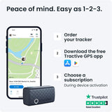 Tractive Smart Cat Tracker Mini | #1 Cat GPS | Real-Time Location Tracking | Territory & Location History | Safety Collar included (Dark Blue)