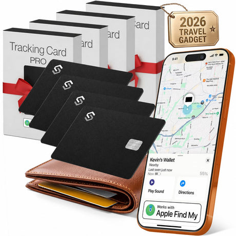 SPOTMINDERS Apple MFi Certified Credit Card Wallet Tracker PRO (iOS Only) Works with Apple Find My Tracking Card for Wallet Rechargeable Tag IP68 0.07in Slim iPhone Item Finder for Luggage Tags Purse