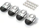 Window Door Alarm, 4 Pack, 125 DB Loud Wireless Chime, Magnetic Sensor for Home Security, Battery Included with Low Battery Alert, for Doors, Windows, Apartments, Offices, and Garages