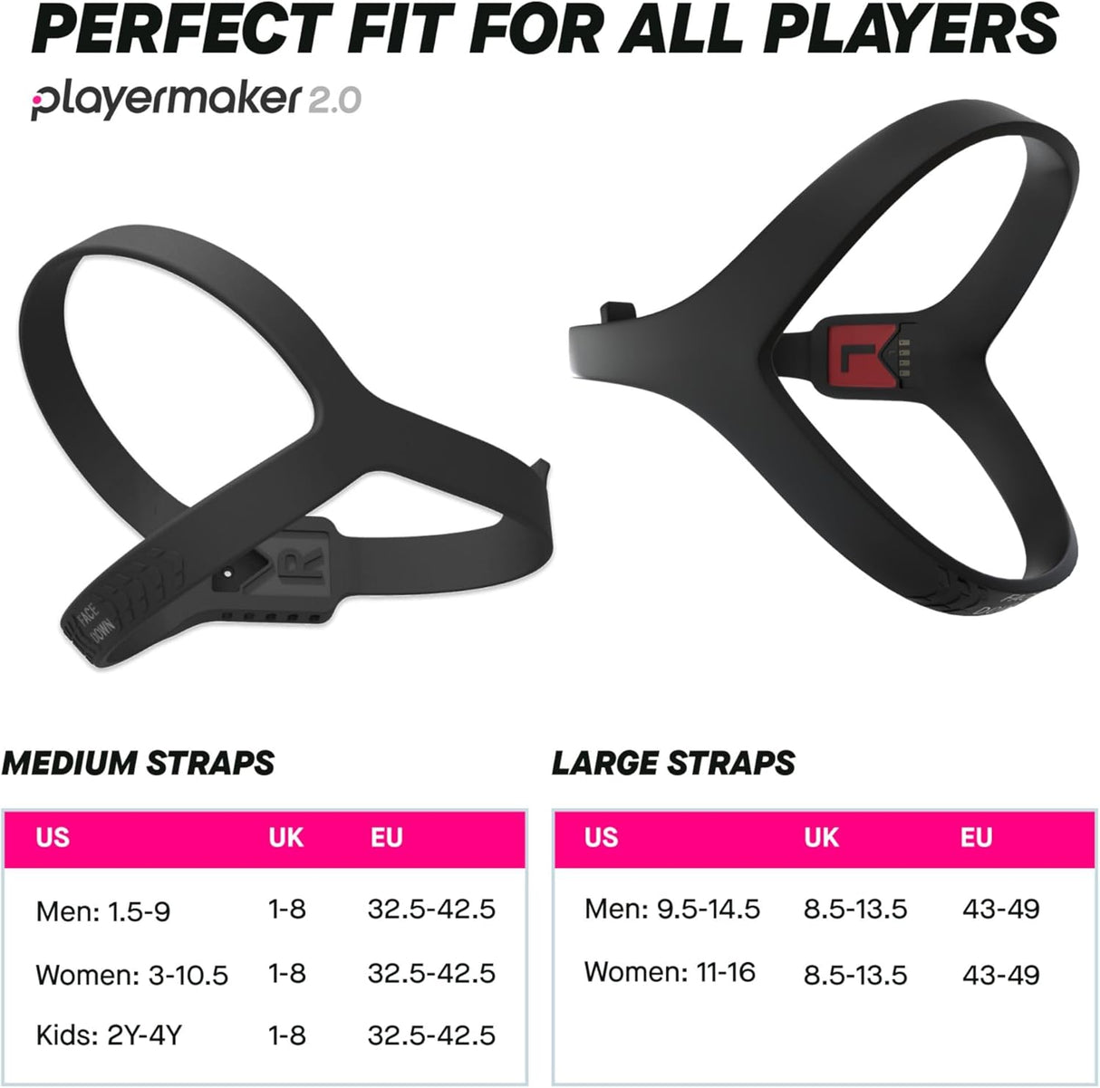 Playermaker 2.0 Smart Soccer Tracker for Cleats, 25+ Technical & Physical Soccer Training Metrics, 12 Month Access to Playermaker Technology App, Next-Level Precision Beyond GPS Trackers, Medium