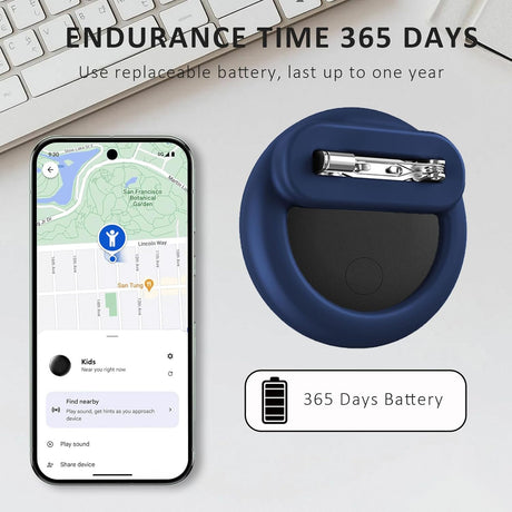 Smart Tags Tracker for Kids, Android Hidden Tracker for Children, GPS Locator with Safety Pins Holder, Bluetooth Item Finders, Anti-Lost for Kid, Baby, Elderly, Luggage, Shoe, Clothes, Backpack