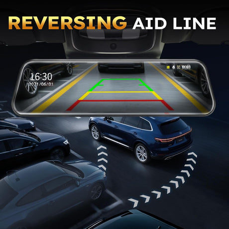 Car Mirror Dash Cam,Front and Rear View Mirror Camera,Backup Camera for Cars with 1080P FHD Full Touch Screen,Reverse Camera with Loop Recording Streaming Media 170°Wide Angle Parking Assistance