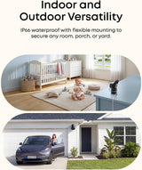 eufy Wired Cam C31,360° Coverage with Pan and Tilt,Indoor and Outdoor,Dual Antenna,Colour Night Vision,Subscription-Free,AI People/Vehicle/Pet/Crying Detection, 24/7 Recording,Black (Black, Solo)