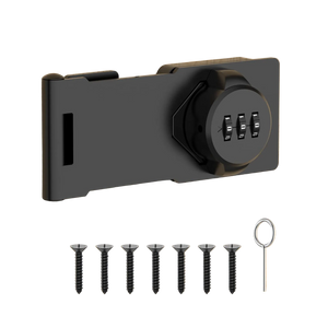 YogePote Mechanical Password Rotary Hasp Lock, Slide Latch, Black