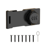 YogePote Mechanical Password Rotary Hasp Lock, Slide Latch, Black