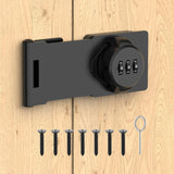 YogePote Mechanical Password Rotary Hasp Lock, Slide Latch, Black