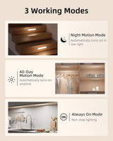 EZVALO 6-Pack Under Cabinet Lighting with Charging Station, Rechargeable Motion Sensor Lights, 3 Color Temps, Dimmable 62 LED Wireless Motion Activated Cabinet Lights with Remote for Kitchen,Pantry
