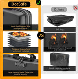 Fireproof File Organizer with Lock, Hard-Shell Case Fireproof Document Box with 13 Pocket Accordion File Folder, Portable Home Office Travel Safe Storage for Important Documents Laptop Black