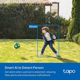 Tapo C410 Outdoor/Indoor Battery Wi-Fi Camera, 2K 3MP, 6400mAh, AI Person Detection, Color Night Vision, No Hub Required, Solar Panel Compatible