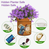 JYXindzkj Metal Flower Pot Hidden Safe, Secret Diversion Safe with Lock for Hiding The Valuables, Hidden Compartment Containers, Waterproof and Fireproof…