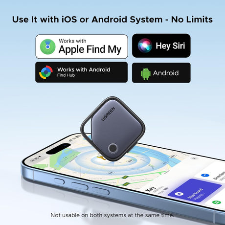 UGREEN 4Pack FineTrack Duo Smart Finder (iOS & Android Support + USB-C Rechargeable),Bluetooth Tracker Tags Compatible with Apple Find My/Google Find Hub,Item Finder Smart Tag fit for Galaxy S26