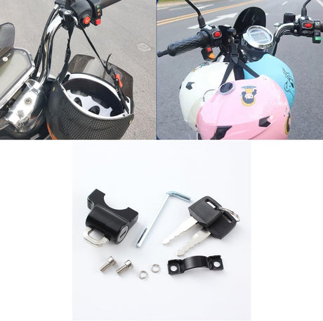 ZORBES® Helmet Lock, 22-28mm Motorbike Helmet Lock Motorbike Accessories, Bike Helmet Lock Helmet Locks for Motorbikes Electric Motorbike Helmet Accessories for Handlebar Tubing