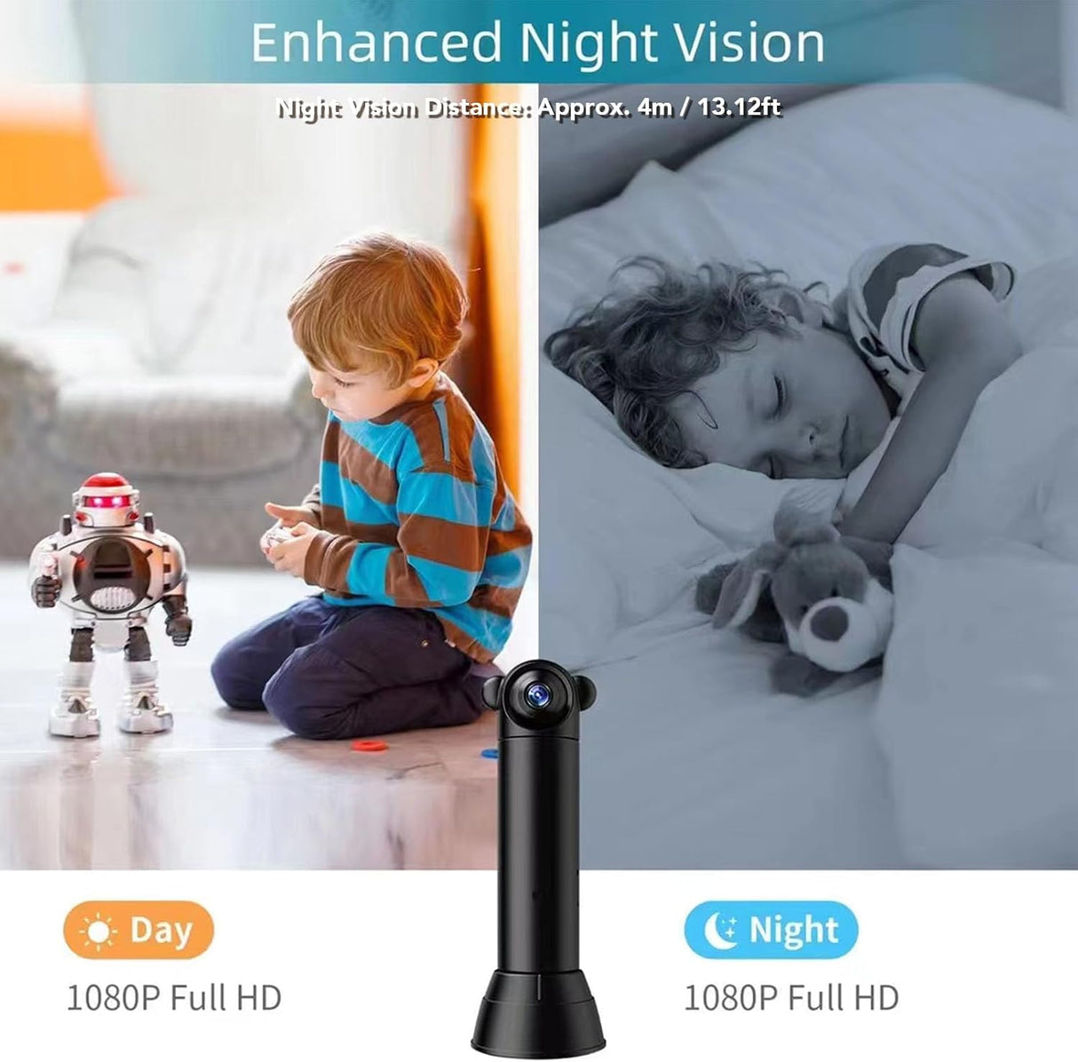 Wi-Fi Security Camera, 1080P Indoor Outdoor Camera with Night Vision, Motion Detection, Two-Way Talk, Alarm, and Human Pet Sound Detection