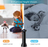 Wi-Fi Security Camera, 1080P Indoor Outdoor Camera with Night Vision, Motion Detection, Two-Way Talk, Alarm, and Human Pet Sound Detection